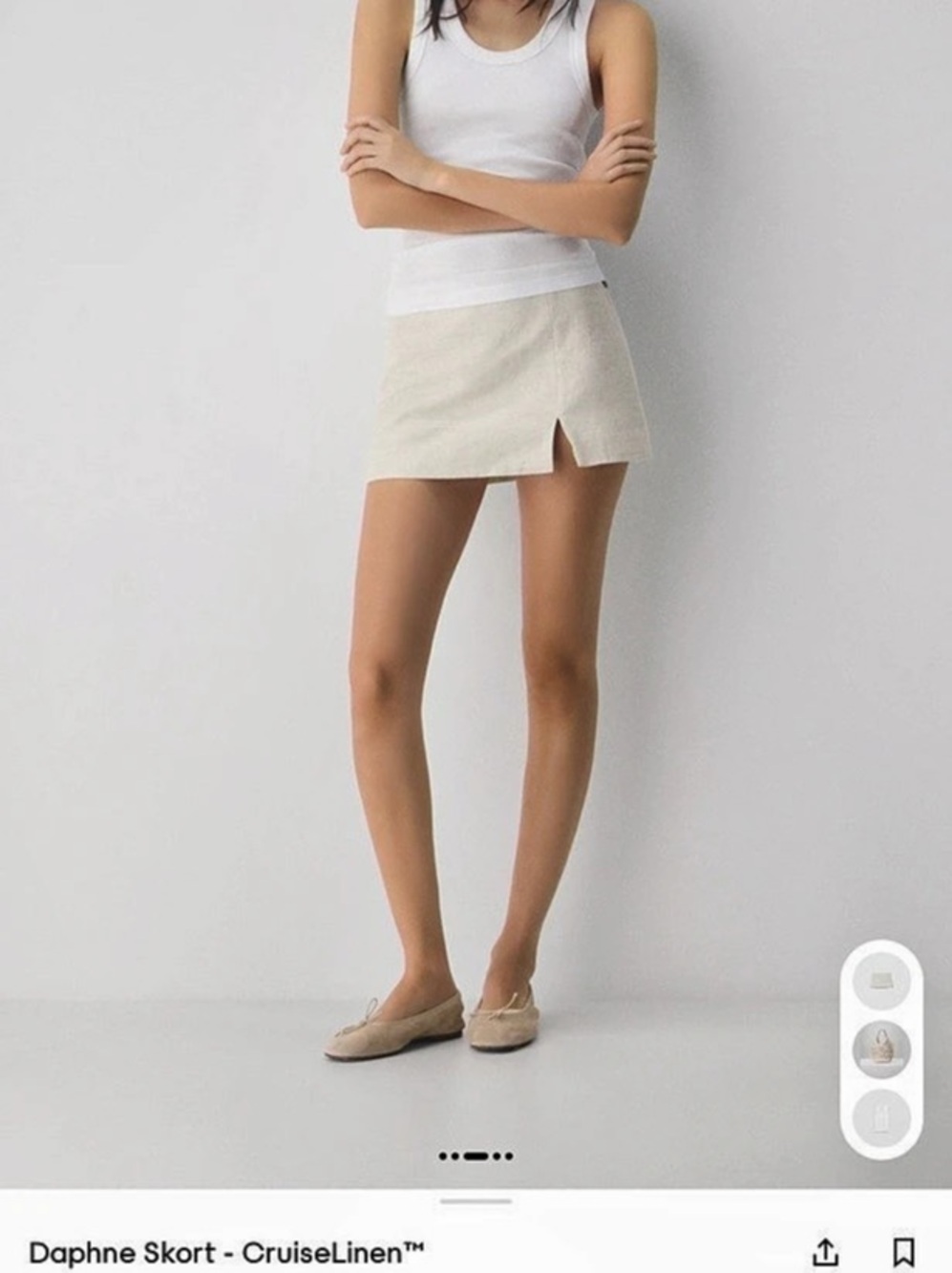 Wilfred Daphne Skort - CruiseLinen™ Mini in Cream Size 8